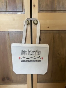 Perfect In Every Way Grandma Mother Daughter & Sister Tote Bag Grocery Shopping - Picture 1 of 4