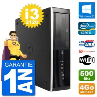 PC HP Compaq 6200 Pro SFF Intel i3-2120 RAM 4Go Disque Dur 500Go Windows 10 Wifi - Bild 1 von 3
