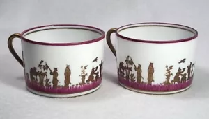 RARE - 2 Vintage Chinoiserie by Alberto Pinto Limoges Tea Cups - No Saucers - Picture 1 of 24