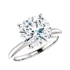 3.00 ct VVS1/E Lab Grown Round Cut Diamond Wedding Ring 14K White Gold