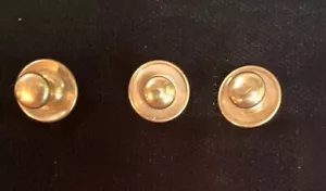 Juego de 3 tachuelas formales de camisa Krementz chapadas en oro vintage con botones - Imagen 1 de 5