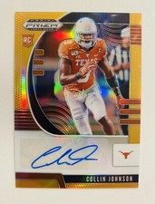 2020 Prizm Draft Picks Rookies Neon Orange /149 Collin Johnson Rookie Auto RC