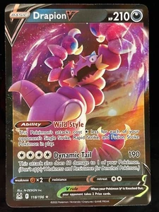Pokémon JCC Drapion V Espada y Escudo Origen Perdido 118/196 Holo Ultra Raro Casi Nuevo - Imagen 1 de 2
