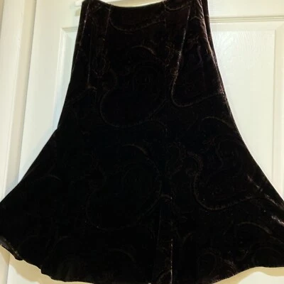 Falda Ralph Lauren Terciopelo Midi Cola de Pez Paisley Talla 6 Foto 1 de 4