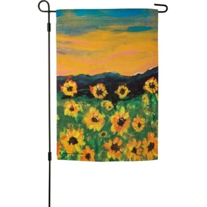 NEW!~GARDEN FLAG~Sunflower Field~Polyester~Double Sided~12" x 18" - Picture 1 of 1