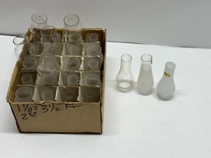 31x BULK 1 1/8" X 3 1/2" Chimney Shade Clear Glass Mini Nutmeg Oil Lamp Frosted - Picture 1 of 3