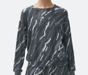 Neu mit Etikett Micheal Stars Gigi abstrakter Tiger Madiso schwarz Kombi Rundhalsausschnitt Pullover XL - Bild 1 von 6