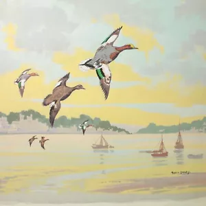 Martin Garvey painting gouache The Estuary Fowey mid 20th century vintage - Picture 1 of 7
