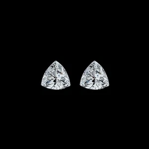 IGI Certified Brilliant Cut Trillion Shape Pair Lab Grown Diamond For Studs - Picture 1 of 6