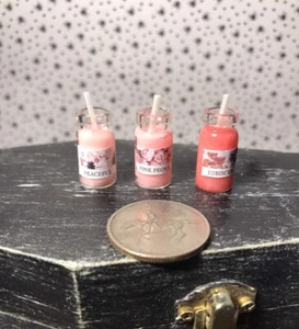 Set Of 3 Miniature Candles Pinks - Picture 1 of 1