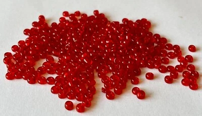 180 复古意大利威尼斯半透明红色玻璃珠大号种子 3 毫米 x 3.5 毫米 — 第 1/3 张图片