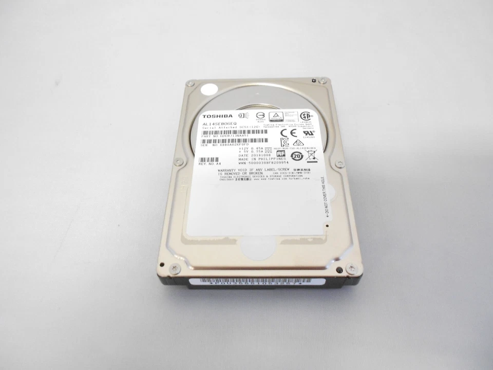 Toshiba 600GB 10K 2.5" SAS 12Gb/s Hard Drive Server Storage Array AL14SEB06EQ - Image 1 of 1