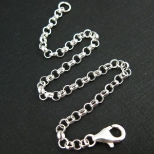 Massives Sterlingsilber 3,5 mm Rollenkette - Halskette, Armband, Fußkettchen - alle Größen - Bild 1 von 4