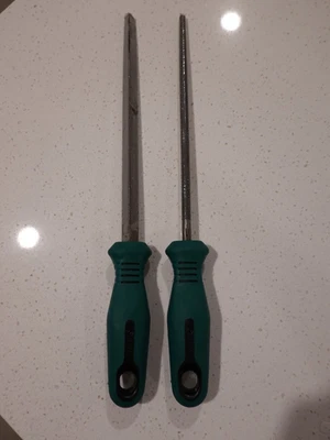 2) SATA 8" Files – 03992 Three Square & 03972 Round Second Cut – New - Image 1 of 4