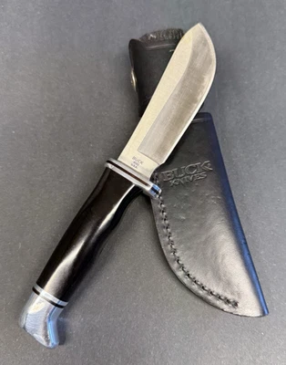 Редкий охотничий нож Buck 103 Skinner с фиксированным лезвием 2016 черный с кожаными ножнами - Изображение 1 из 4