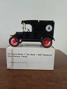 Vintage NIB Diecast Replica 1913 Ford Model T Van Bank w/Key Bell Telephone ERTL - Picture 1 of 9