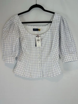 Polo Ralph Lauren Women’s Size 10 Cotton Paneled Blouse NWT Classy Casual Preppy - Image 1 of 4