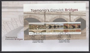 AUSTRALIA 2025 TASMANIA's CONVICT Block, MINISHEET  V F Used on FDC. - Picture 1 of 1