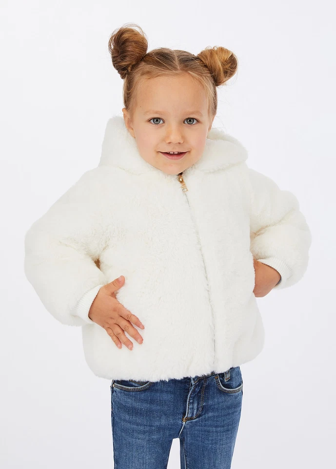 KF5058 GIACCONE IN TEDDY LIU JO BAMBINA GIUBBOTTO ECO PELLICCIA BIANCO GIUBBINO - Immagine 1 di 4