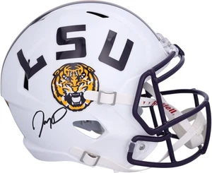 Jayden Daniels LSU Tigers Autographed White Riddell Speed Replica Helmet - Picture 1 of 2