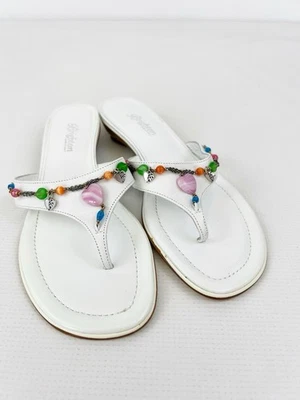 Brighton Heaven With Stones Silver Chain Women's White Shoe Sandals Size 7.5M - Image 1 of 4