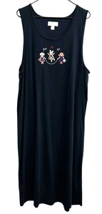 CJ Banks marineblau besticktes ärmelloses Kleid 2X Schulmädchen Akademie Cottagecore - Bild 1 von 8