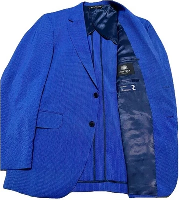 COPPLEY 1883 - 40R - Bright Blue Seersucker Wool Blend Sport Coat Blazer - Image 1 of 4
