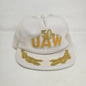 UAW Local 838 50th Year Trucker SCRAMBLED EGGS Snapback Hat Cap Vintage - Picture 1 of 10