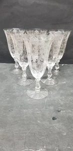 6 Vintage Cambridge Kristall Rosenspitze geätzte Eisteegläser Stielgläser 11 Unzen  - Bild 1 von 11