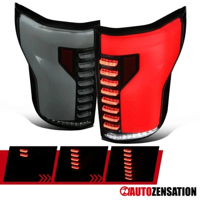 Fits 2018-2020 Ford F150 Black Smoke Sequential LED Tail Lights Lamps L+R 18-20 Foto 1 de 4