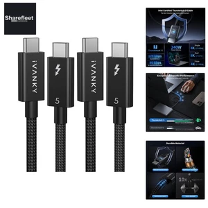 Thunderbolt 5 Kabel, USB C Ladekabel, 80 Gbps Datentransfer, 120Gbps Bandbrei... - Afbeelding 1 van 9
