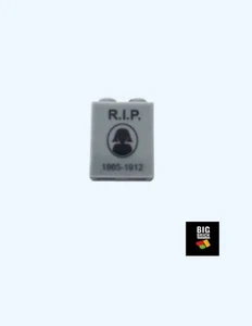 BBLB  1x2x2 Brick , Printed Gravestone, City , Halloween , Lego compatible- New - Picture 1 of 2