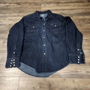 Wrangler long sleeve pearl snap denim shirt Mens size XL 2234 - Picture 1 of 5