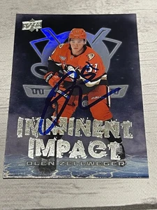 Olen Zellweger Signed Card Upper Deck IMMINENT IMPACT UD JSA COA IP Auto Ducks a - Picture 1 of 3