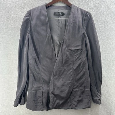 Chaqueta Blazer Mujer Colección Calvin Klein Vintage Sin Cuello 6 Seda Minimalista Foto 1 de 4