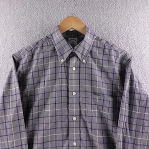Camicia Brooks Brothers Regent uomo M a quadri con bottoni cotone non ferro preppy - Foto 1 di 8
