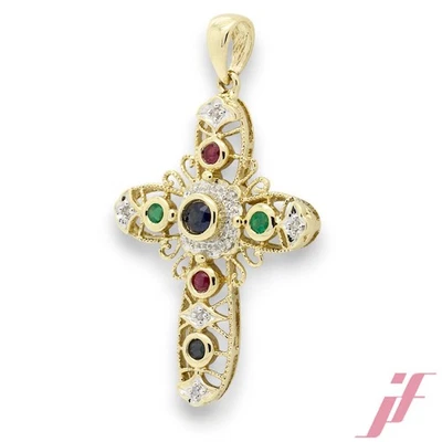 Anhänger 585 Gelbgold mit Diamanten ca. 0,09 ct und Edelsteinen 3,48 g - Bild 1 von 4