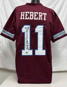 Bobby Hebert Signed Custom Burgundy Player Jersey '83 Champs MVP Insc BAS 031 - Picture 1 of 5