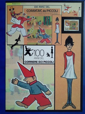 Italia 2008 FOLDER 100 ANNI CORRIERE DEI PICCOLI  Lamina Argento - Immagine 1 di 2