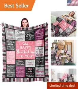 Birthday Gifts for Women Girls Throw Blanket 80"X60", Happy Birthday Decorati... - Picture 1 of 9