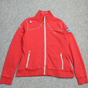 Schoffel Donna Pista Giacca Taglia L D-40 UK-14 Cotone Rosso Maglia Tuta Grande - Foto 1 di 15