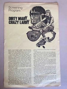 Dirty Mary Crazy Larry Screening Program 1974 Peter Fonda, Susan George, rare! - Picture 1 of 1