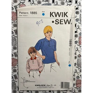 Kwik Sew Sewing Pattern 1885 Boys Shirts Size 4-7 Cut Complete to Size 7 - Picture 1 of 3