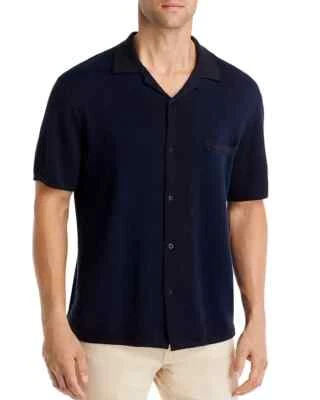 RAG & BONE Shirt Mens XL Navy Black Snap Button Up Knit AVERY HERRINGBONE $250 - Image 1 of 4
