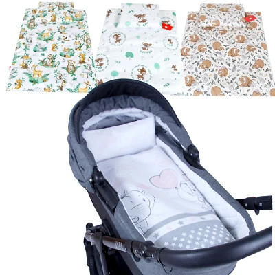 BABYLUX 4 tlg. Set Bezug + Füllung Kinderwagen Garnitur Bettwäsche Decke 60x78  - Bild 1 von 2
