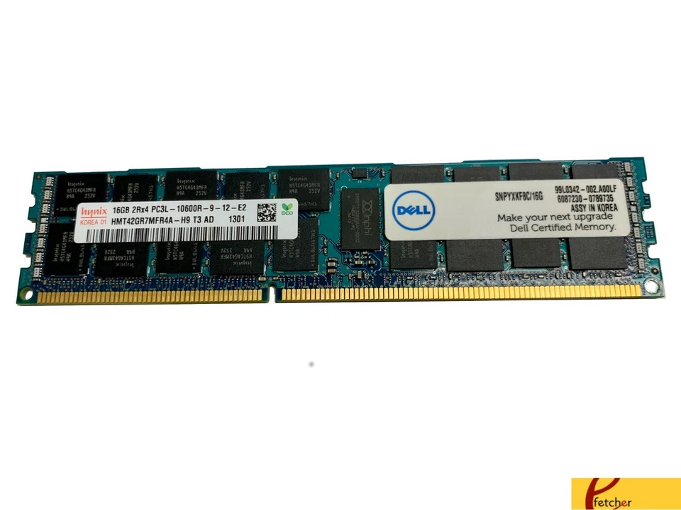 SNPYXKF8C/16G 16GB PC3-10600R Memory Dell Original PowerEdge R410 R510 R610 R710 - Image 1 of 1