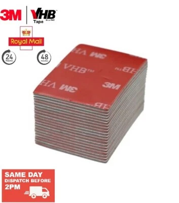 10pcs Double Sided Tape 3M VHB Self Adhesive Strong Sticky Pads 40mm x 30mm Grey