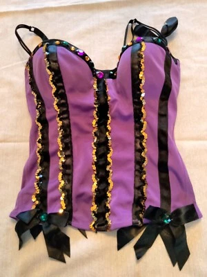 Morbid Threads Y2K gótico Hot Topic centro comercial corsé púrpura bustier 36D sexy con aros Foto 1 de 4