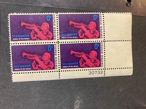US  - 6 cent - W C Handy - plate block - Picture 1 of 1