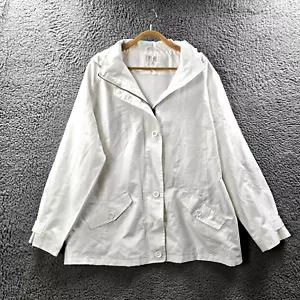 Capture Womens Anorak Jacket Size 20 White Long Sleeve Hooded - Picture 1 of 14
